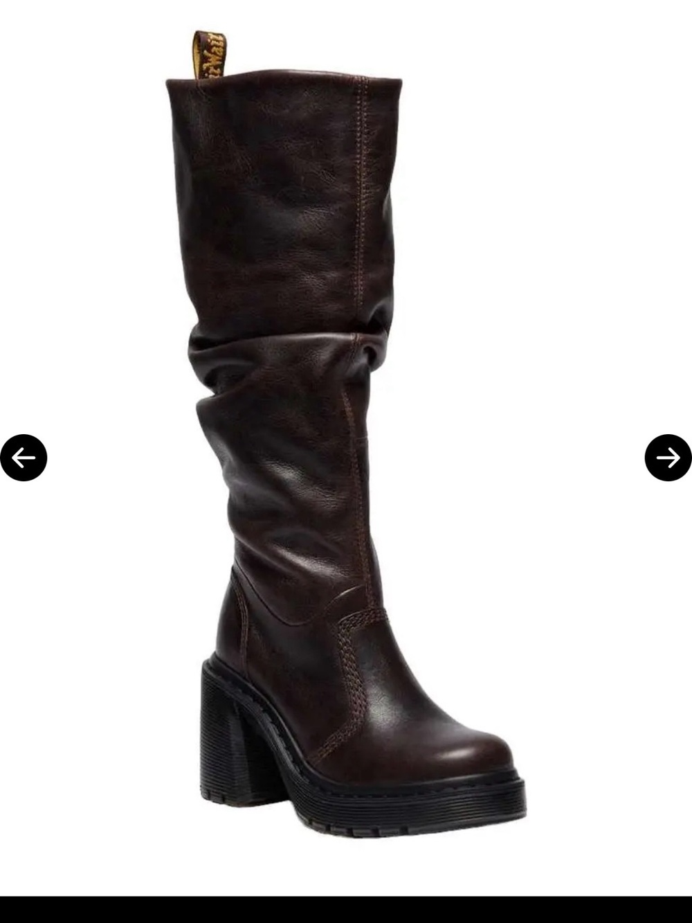 Dr Marten’s KASEY Virginia Leather Tall Heeled Boots in Brown